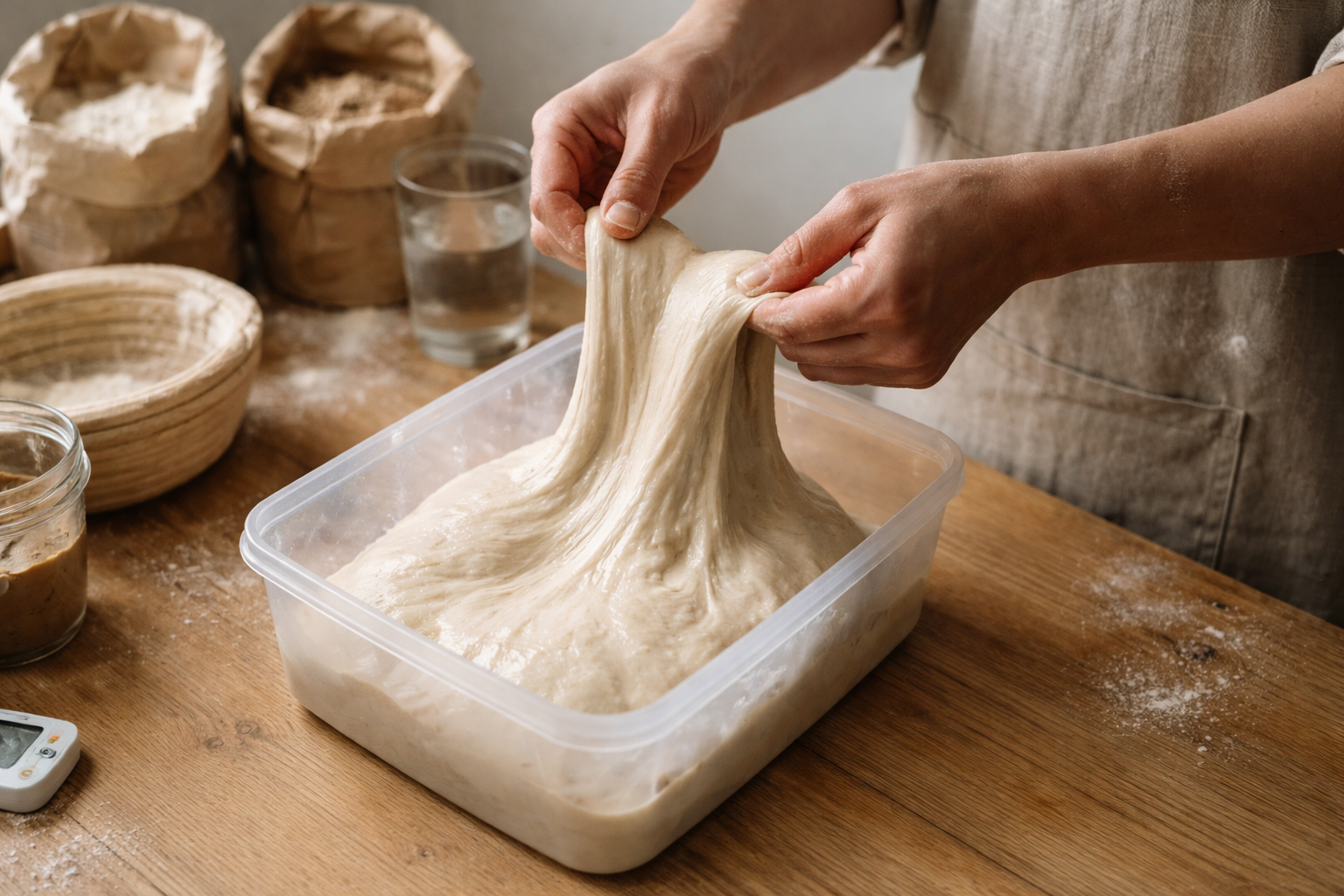 Blød dej med bid: sådan tæmmer du høj hydrering uden flade brød
