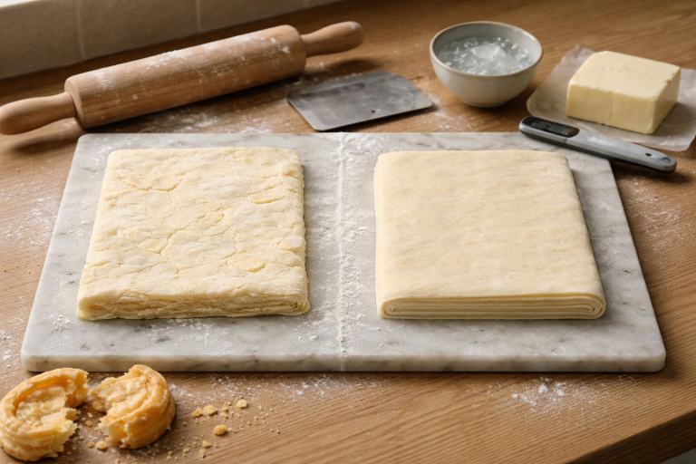 Hjemmelavet butterdej uden panik: vælg rough puff eller klassisk og få rene, sprøde lag