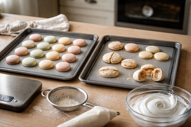 Makroner, der opfører sig pænt: min fejlfinding til revner, fødder og hulrum