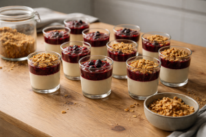Hvordan du planlægger portionsdesserter dagen før uden at miste sprødheden