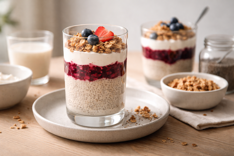 Chia parfait: lagvis dessert eller morgenmad med chia