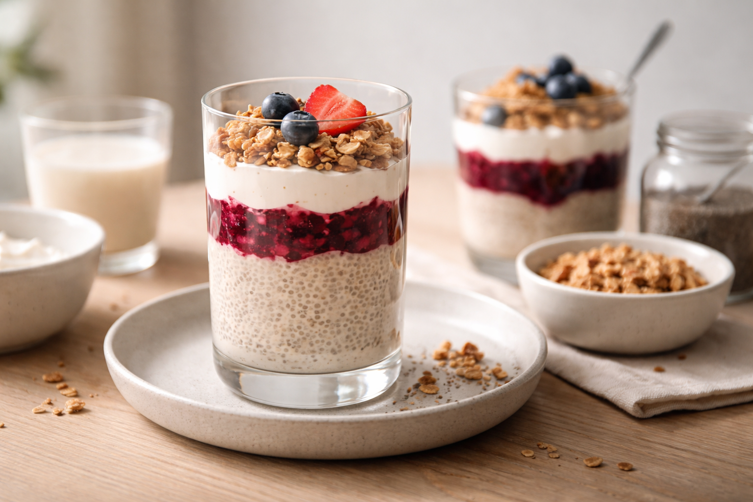 Chia parfait: lagvis dessert eller morgenmad med chia