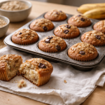Bananmuffins med havregryn eller havregrød - saftige, mættende muffins uden tør krumme