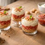 Rabarbertrifli - nem dessert med rabarber, lag, sødme og tekstur